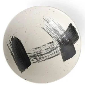 MIYA Company Serving Bowls & Plates^Black Brush Stroke 9.75