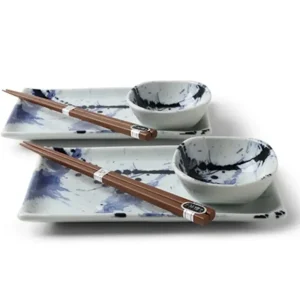 MIYA Company Plate Sets^Blue Sumi Sushi Set