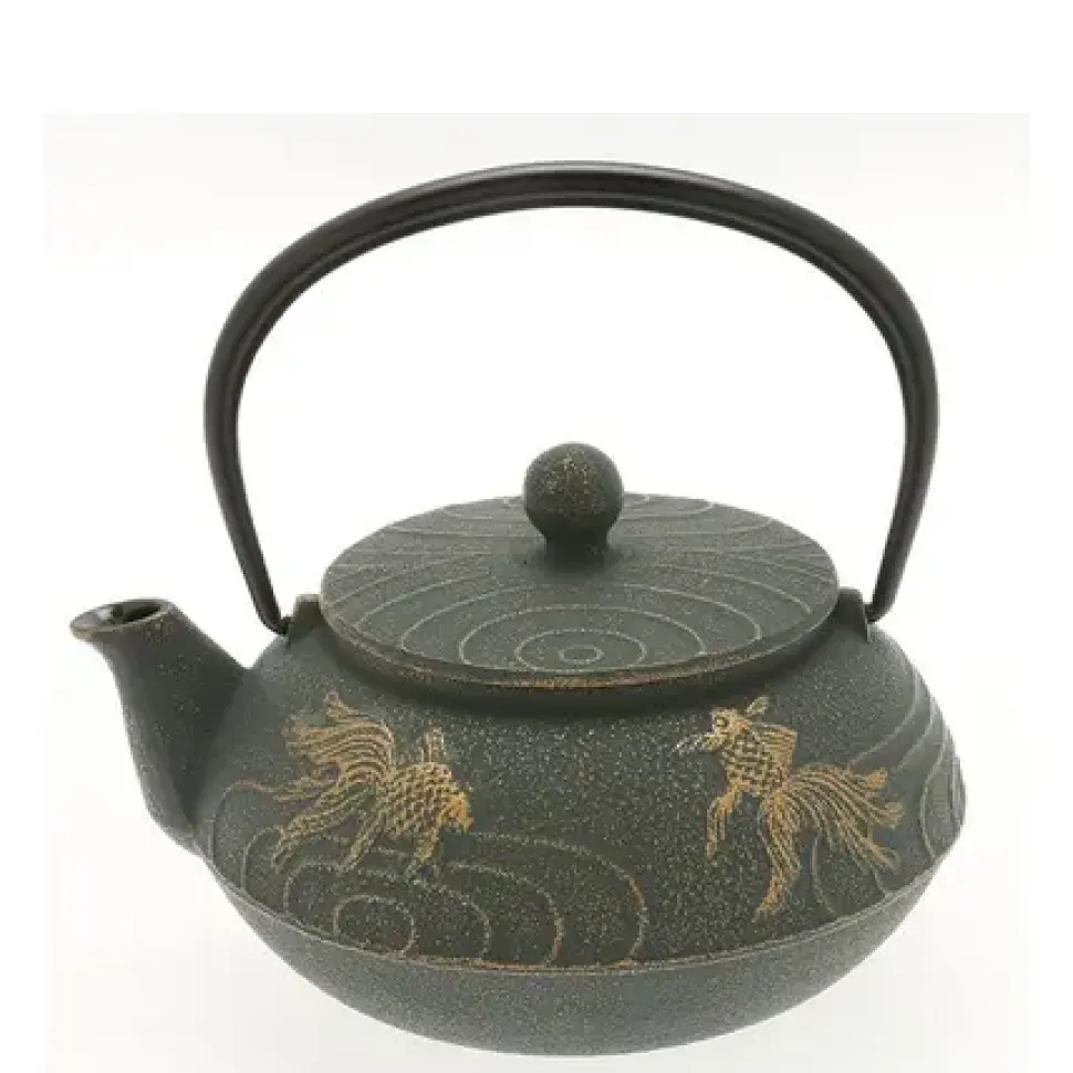 cast_iron_teapot_bronze_g_0.webp MIYA Company Teapots - Cast Iron^Cast Iron Teapot Bronze Goldfish
