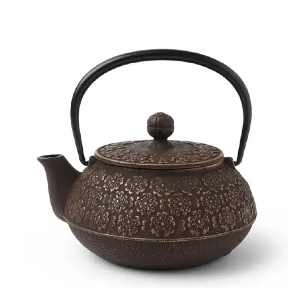 cast_iron_teapot_goldbrow_0.webp MIYA Company Teapots - Cast Iron^Cast Iron Teapot Gold/Brown Sakura