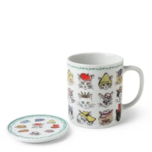 MIYA Company Cups/Mugs^Cats In Hats Mug With Lid