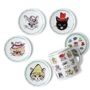 MIYA Company Cups/Mugs^Cats In Hats Mug With Lid