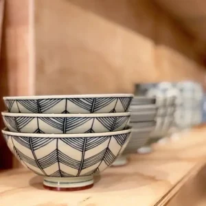 MIYA Company Rice Bowls^Celadon Chevron 5.5