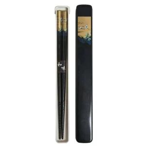 MIYA Company Chopsticks^Cranes Chopsticks With Case - Black