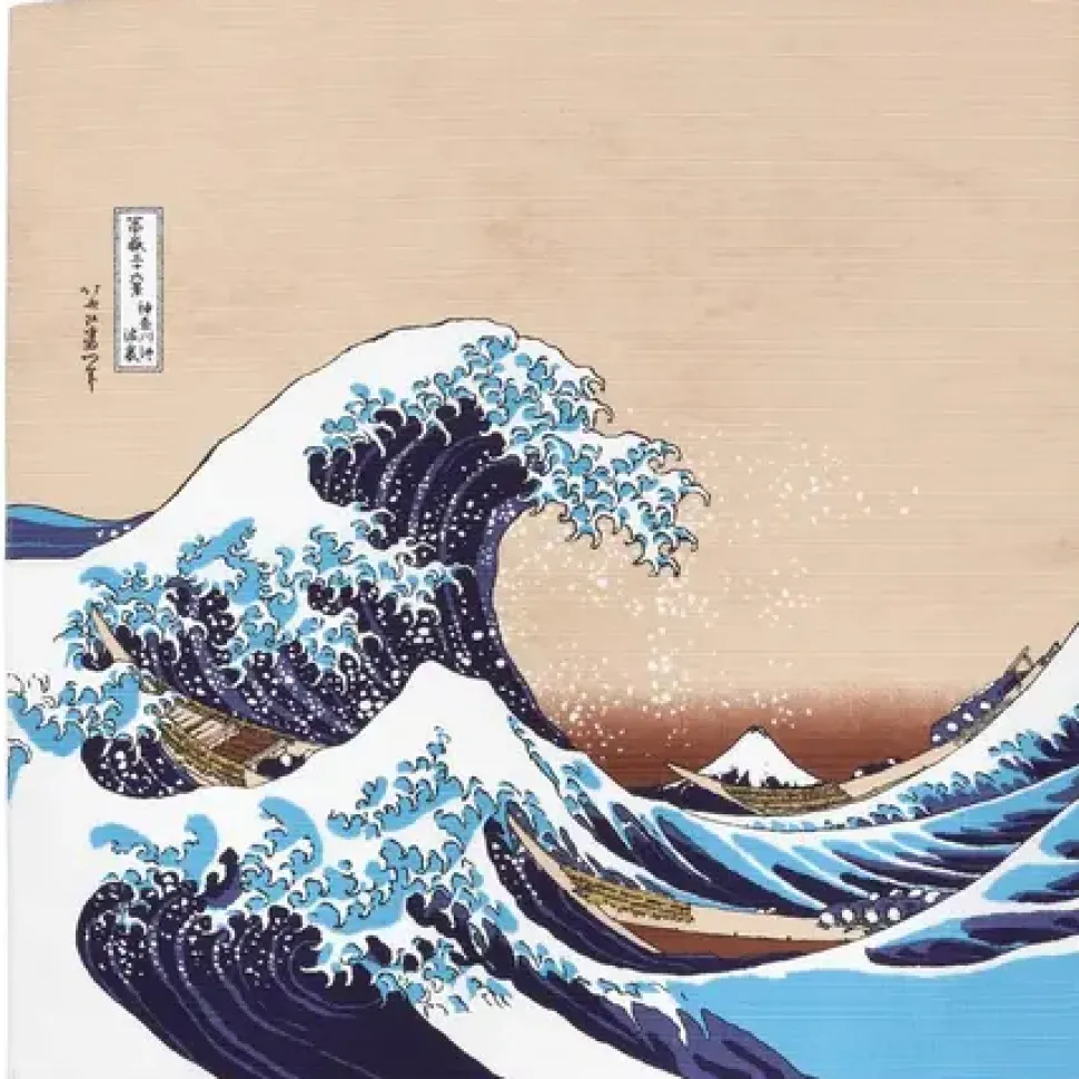 furoshiki_hokusai__sq_0.webp MIYA Company Furoshiki & Tenugui^Furoshiki Hokusai 19.75" Sq.