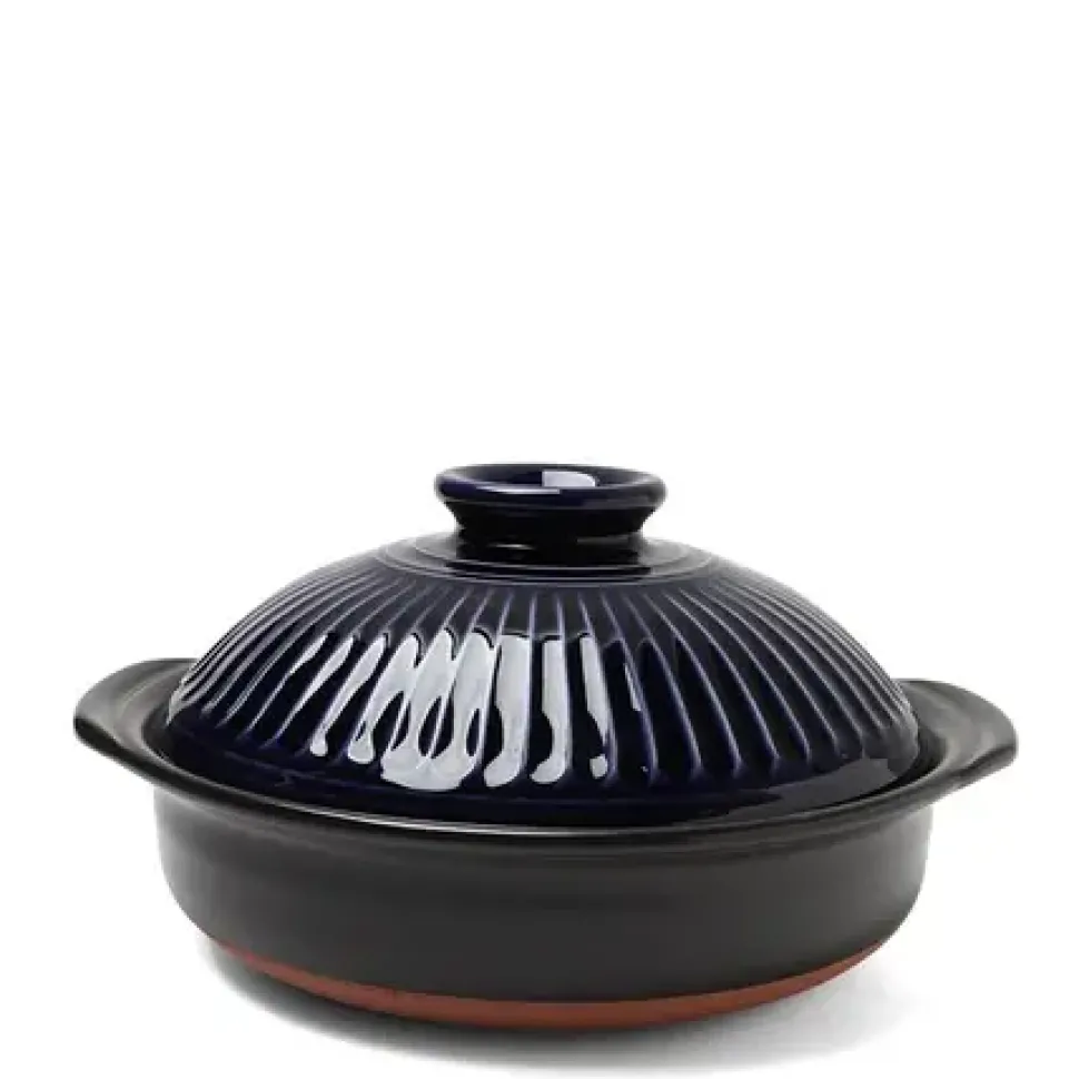 kikka_blue_donabe_cassero_0-1.webp MIYA Company Donabe Casseroles^Kikka Blue Donabe Casserole 10"
