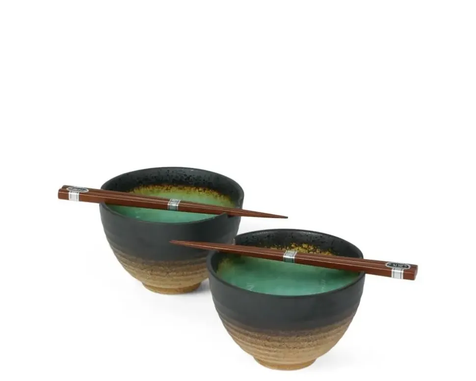 kosui_green__bowl_for_two_1.webp MIYA Company Bowl Sets^Kosui Green 5.5" Bowl For Two Set