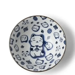 MIYA Company Bowls^Maneki Neko Blue 5.75" Bowl