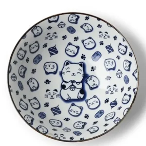MIYA Company Bowls^Maneki Neko Blue 7.75" Bowl