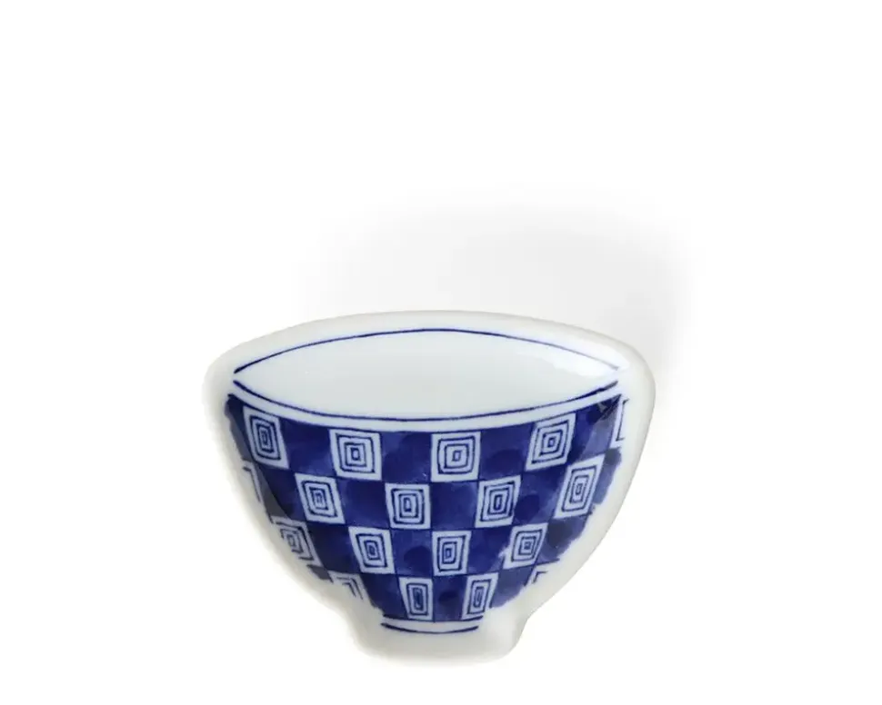 mini_plate__blue__white_t_1.webp MIYA Company Sauce Dishes^Mini Plate 3.75" Blue & White Teacup Check