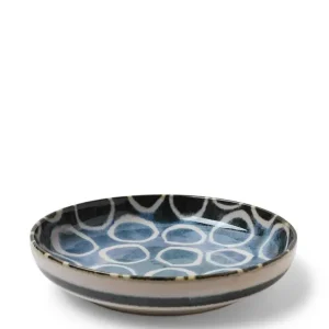 MIYA Company Shallow Bowls^Rustic White Circles 7.75