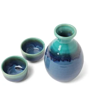 MIYA Company Sake Sets^Sake Set Jade Ocean Blue