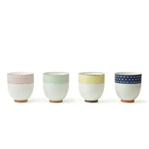 MIYA Company Teacups^Sashiko Teacup Set 6 Oz.