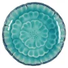 MIYA Company Small Plates^Turquoise Blue Flower 4.75" Plate